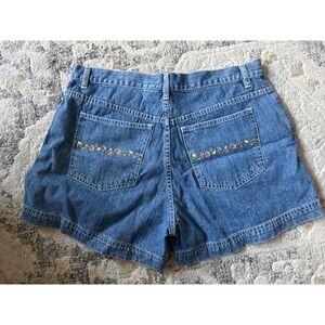 NWOT Denim Jean Shorts Juniors Sz 11, Floral (F17)